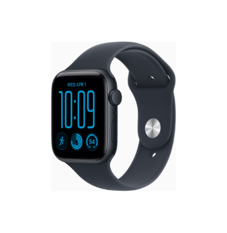 Apple Watch SE 3 GPS 44mm Midnight Aluminium Case with Navy Blue Sport Band - S/M | Apple