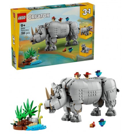 LEGO CREATOR 3 IN 1 31171 Wild Animals: Majestic Rhino with Birds