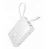 Power bank Baseus PicoGo 10000mAh 45W with built-in cable and display - white