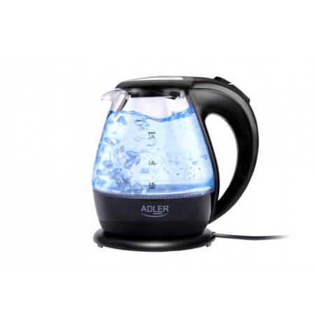 Adler AD 1224 Cordless Water Kettle, 1.5L, 2000W, Anti-calc filter, Boil-dry protection, Rotary base 360 degree