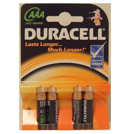 Duracell AAA/LR03, Alkaline Basic MN2400, 4 pc(s)
