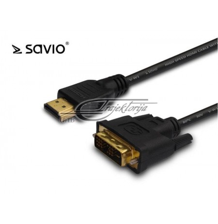 SAVIO CABLE 1,5M HDMI 19PIN M - DVI 18+1 (M) CL-10