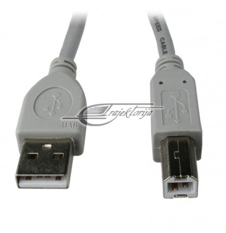 USB 2.0 A-plug B-plug 6ft cable, grey color