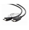 Cable GEMBIRD CC-DP-HDMI-6 (HDMI M - DisplayPort M, 1,8m, black color)