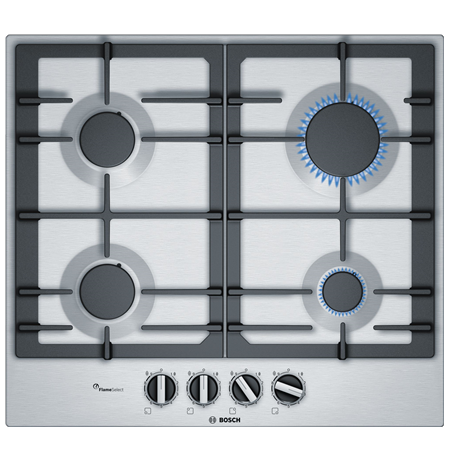 Bosch Hob PCP6A5B90 Gas, Number of burners/cooking zones 4, Stainless steel,