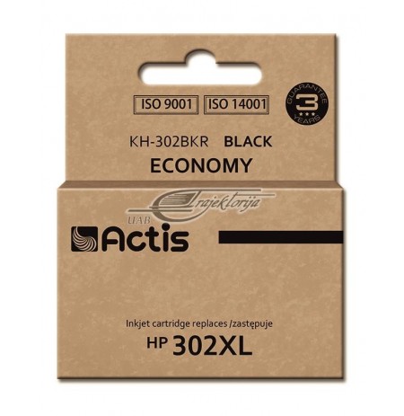 Rašalas  Actis KH-302BKR (skirtas Hewlett Packard, pakaitalas HP 302XL F6U68AE standard 15ml juodas)
