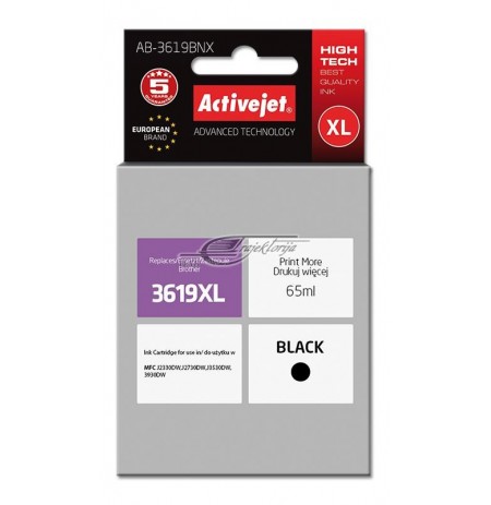 Rašalas Activejet AB-3619BNX (spausdintuvui Brother, pakaitalas LC3619Bk supreme 65ml czarny)
