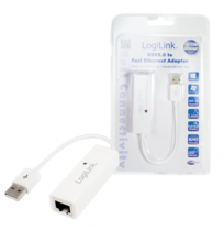 Logilink | Fast Ethernet USB 2.0 to RJ45 Adapter: | 0.115 m | White | USB-A to RJ45