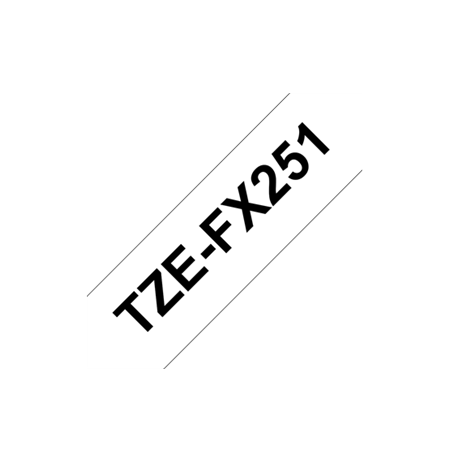 Brother TZe-FX251 Flexible ID Laminated Tape Black on White, TZe, 8 m, 2.4 cm