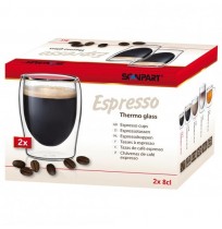 Scanpart ESPRESSO dvigubo stiklo stiklinės 2 x 80 ml