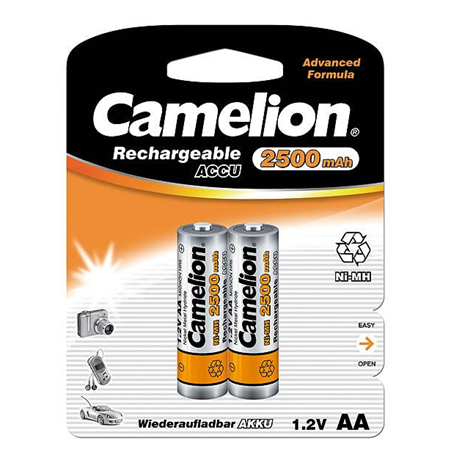 Camelion AA/HR6, 2500 mAh, Rechargeable Batteries Ni-MH, 2 pc(s)