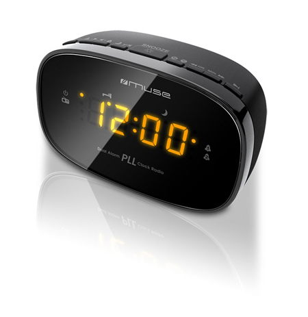 Muse Clock radio PLL M-150CR Black, Alarm function