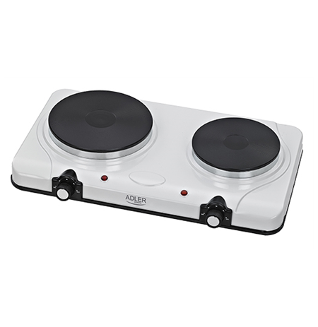 Adler Free standing table hob AD 6504 Number of burners/cooking zones 2, White, Electric stove, Electric