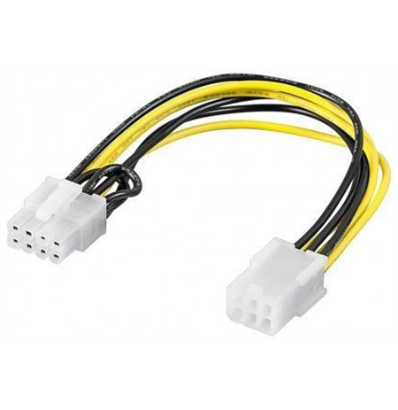 Goobay 93635 Power cable/adapter for PC graphics card PCI-E/PCI Express 6-pin to 8-pin, 0.2m