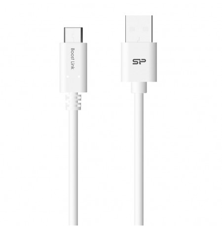 Kabelis Silicon Power USB TypeC - USB, Boost Link LK10AC, 1M, 2.4A, Baltas