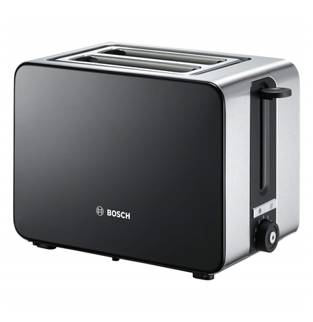 Bosch Toaster TAT7203 Black, 1050 W, Number of slots 2, Number of power levels 7, Bun warmer included