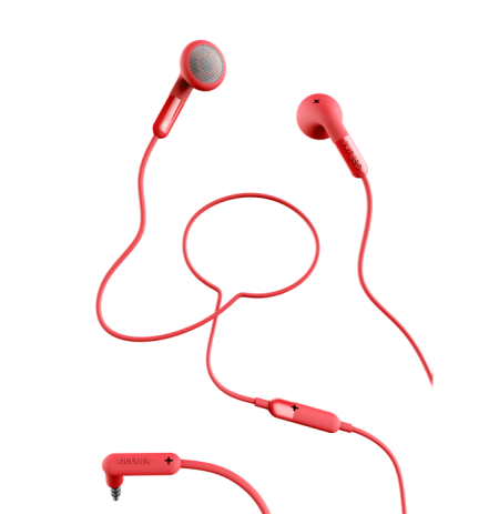 Ausinės DeFunc TALK į ausis, su mikrofonu, raudonos / D0013