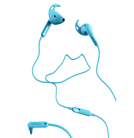 Ausinės DeFunc SPORT į ausis, su mikrofonu, mėlynos / D0024