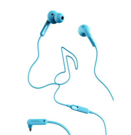Ausinės DeFunc MUSIC į ausis, su mikrofonu, mėlynos / D0034