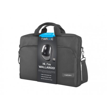 Natec Laptop Bag WALLAROO 15,6'' Black + wireless mouse