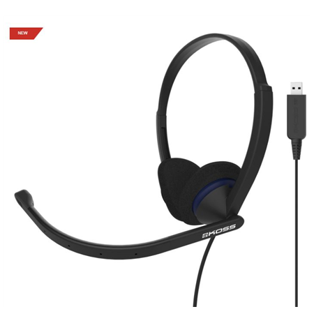 Koss Headphones CS200 USB Headband/On-Ear, USB, Microphone, Black,