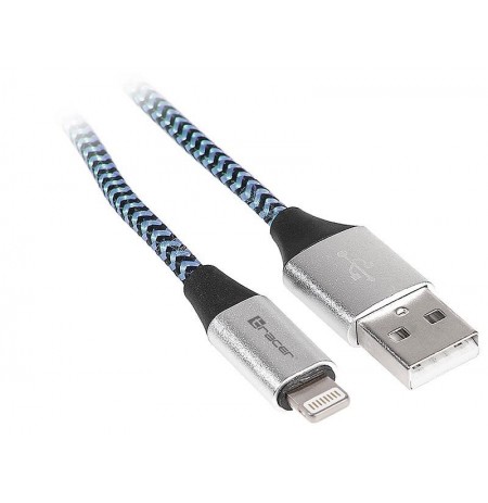 Kabelis TRACER USB 2.0 Iphone AM - lightning 1,0m juoda ir mėlyna