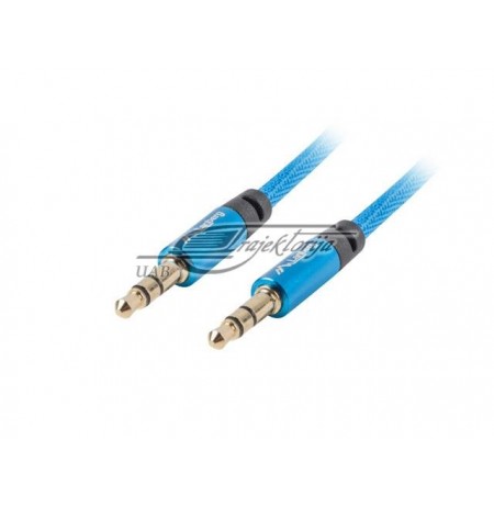 Cable Lanberg Premium CA-MJMJ-10CU-0010-BL (Jack 3,5 mm M - Jack stereo 3,5 mm M, 1 m, blue color)