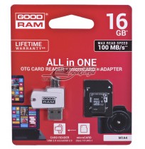 Card memory with adapter and card reader GoodRam All in one M1A4-0160R12 (16GB, Class 10, Adapter, Memory card, MicroSDHC card