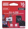 Card memory with adapter and card reader GoodRam All in one M1A4-0160R12 (16GB, Class 10, Adapter, Memory card, MicroSDHC card