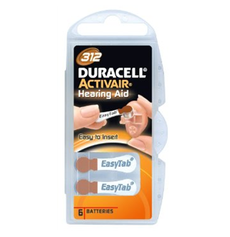 Duracell A312/DA312/ZL312, Zinc air cells, 6 pc(s)