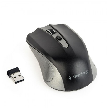 Gembird Wireless optical mouse MUSW-4B-04-GB, 1600 DPI, nano USB,spacegrey/black
