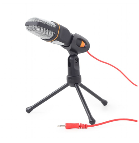 Gembird Desktop microphone with a tripod MIC-D-03 3.5 mm connector, 3.5 mm connector, Black, Built-in microphone