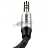 Cable Baseus CAM30-BS1 (Jack 3,5 mm - Jack 3,5 mm , 1m, black and silver color)