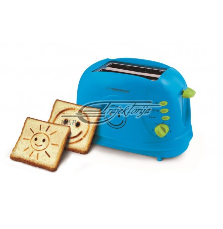 Toaster Esperanza SMILEY EKT003 (750W, blue color)