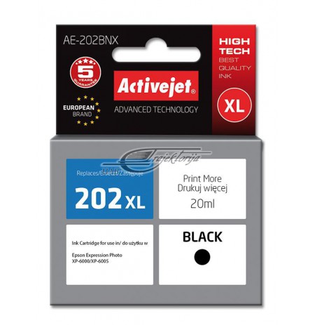 Ink Activejet AE-202BNX (replacement Epson 202XL G14010, Supreme, 20 ml, black)