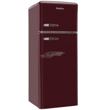 Fridge Amica RETRO KGC15631R (550 mm x 1440mm x 615 mm, 164 l, Class A++, maroon color)