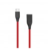 Silikoninis kabelis USB-Micro USB (raudonas,1m)