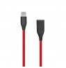 Silikoninis kabelis USB- Lightning, 2m (raudonas)