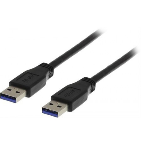 DELTACO USB 3.0 kabelis, A tipo male - A tipo male, 1 m, juodas / USB3-210S