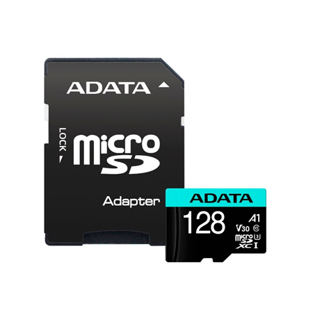 ADATA Premier Pro UHS-I U3 128 GB, micro SDXC, Flash memory class 10, with Adapter