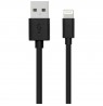 USB Lightning 2.4A 1m Kabelis WOW Juodas