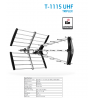 TV Antena eSTAR T-1115 UHF Triplex LTE Juoda