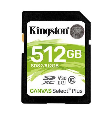 KINGSTON 512GB SDXC Canvas Select Plus 100R C10 UHS-I U3 V30