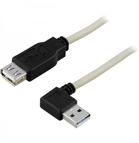 Kabelis DELTACO USB 2.0 ilgintuvas, kampinis, 0.2m / USB2-102A