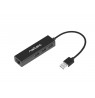 Natec Hub USB 2.0 DRAGONFLY 3-ports + RJ45, Black