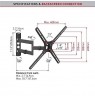 BARKAN BM343 13"-65" lygiam/lenktam TV, 4 lankstų, sieninis, juodas
