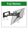 Barkan Flat/ Curved TV Wall Mount 4800 Wall mount, Full motion, 40-90 ", Maximum weight (capacity) 60 kg, Black