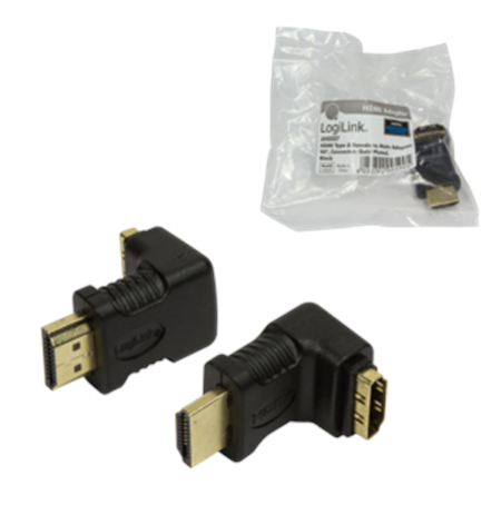 HDMI Adapter small size, AM to AF in 90 degree