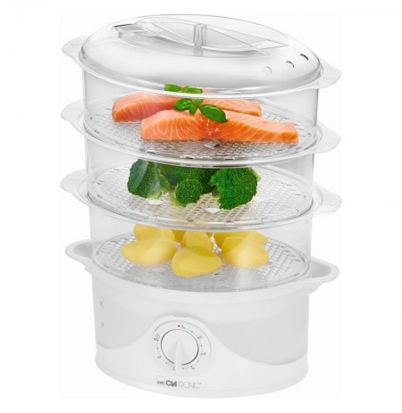 Clatronic DG 3665 steam cooker 3 basket(s) White Tabletop 800 W