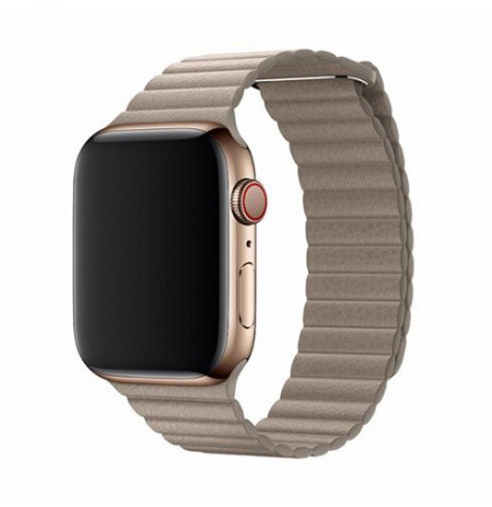 Devia Elegant Leather Loop(44mm) for Apple Watch stone